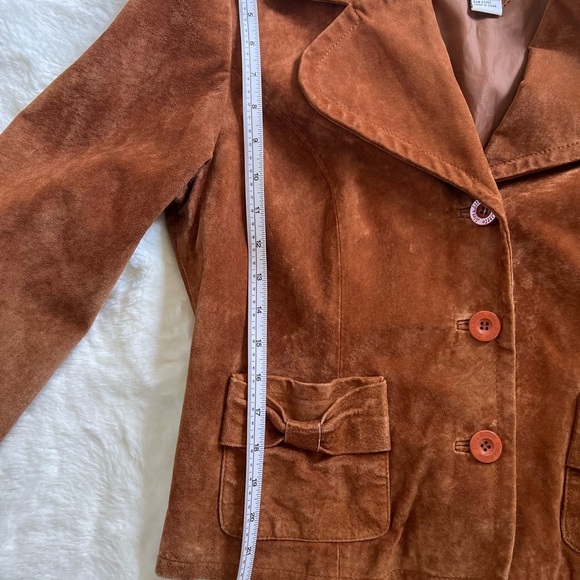 Vintage Live A Little Brown Leather Jacket Size Large - Picture 7 of 11